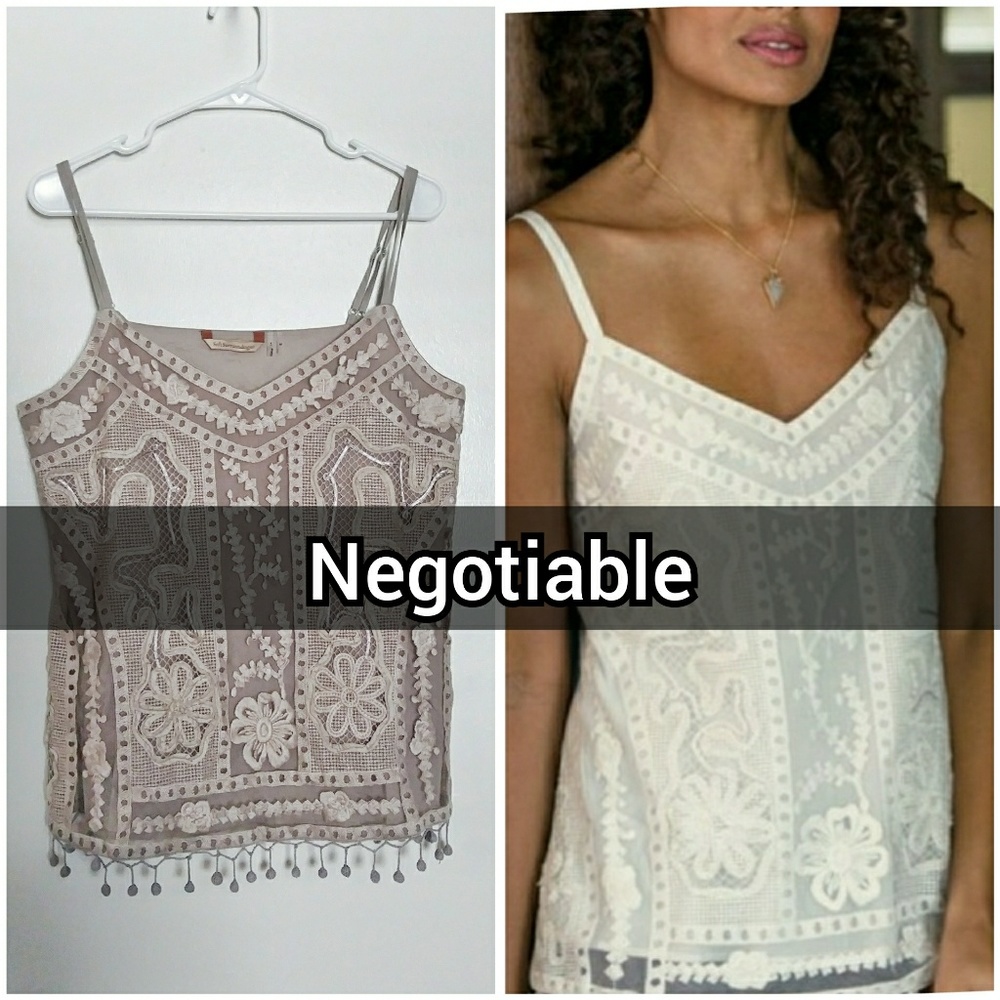 🆕 Soft Surroundings Floral Lace Blouse antique